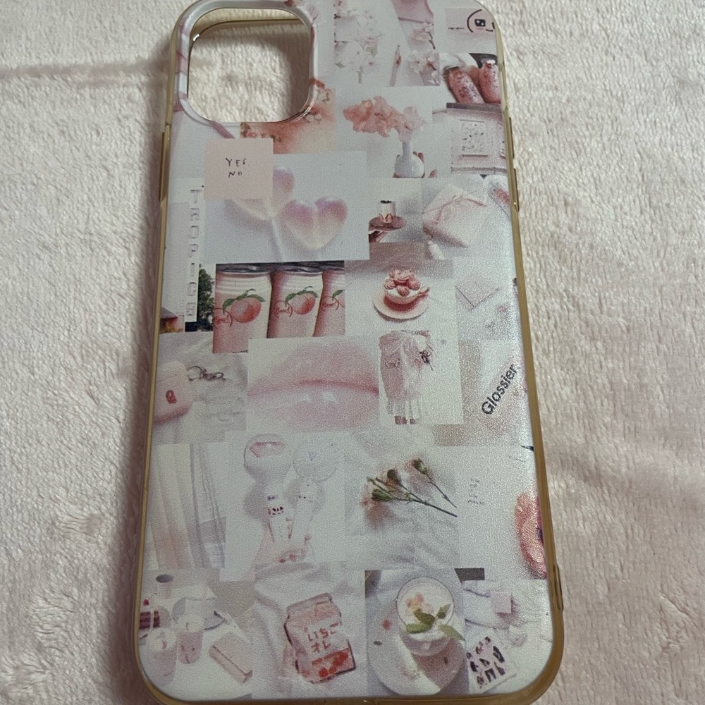 iphone 11 white&pink aesthetic phone case